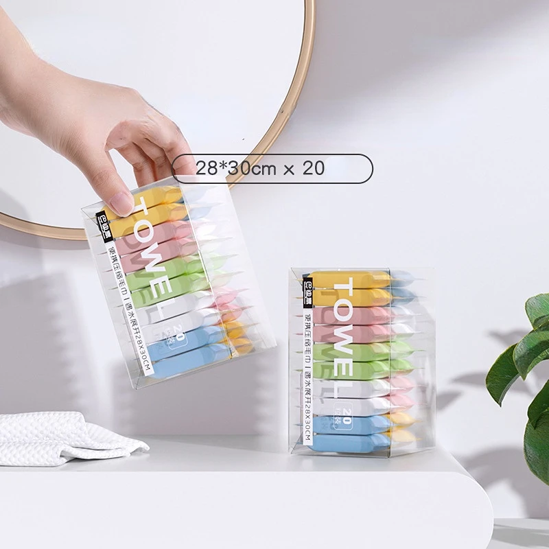 

Disposable Travel Portable Non-woven Fabric Compressed Towel Pure Cotton Thick Face Towel Compressed Face Towel 20 Bags