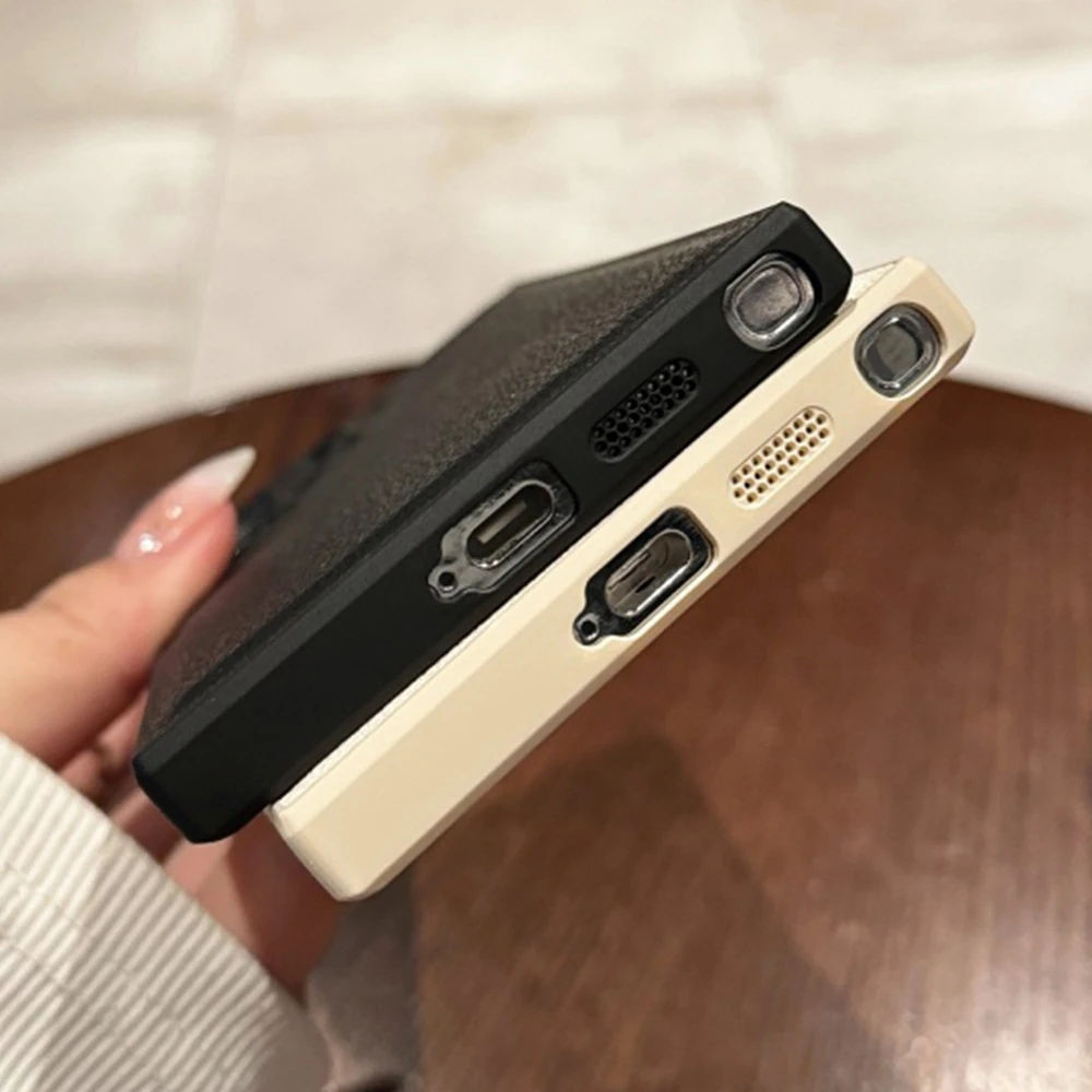 Luxury Leather Texture Matte Phone Case - Solid Color Shockproof Soft Bumper Cover