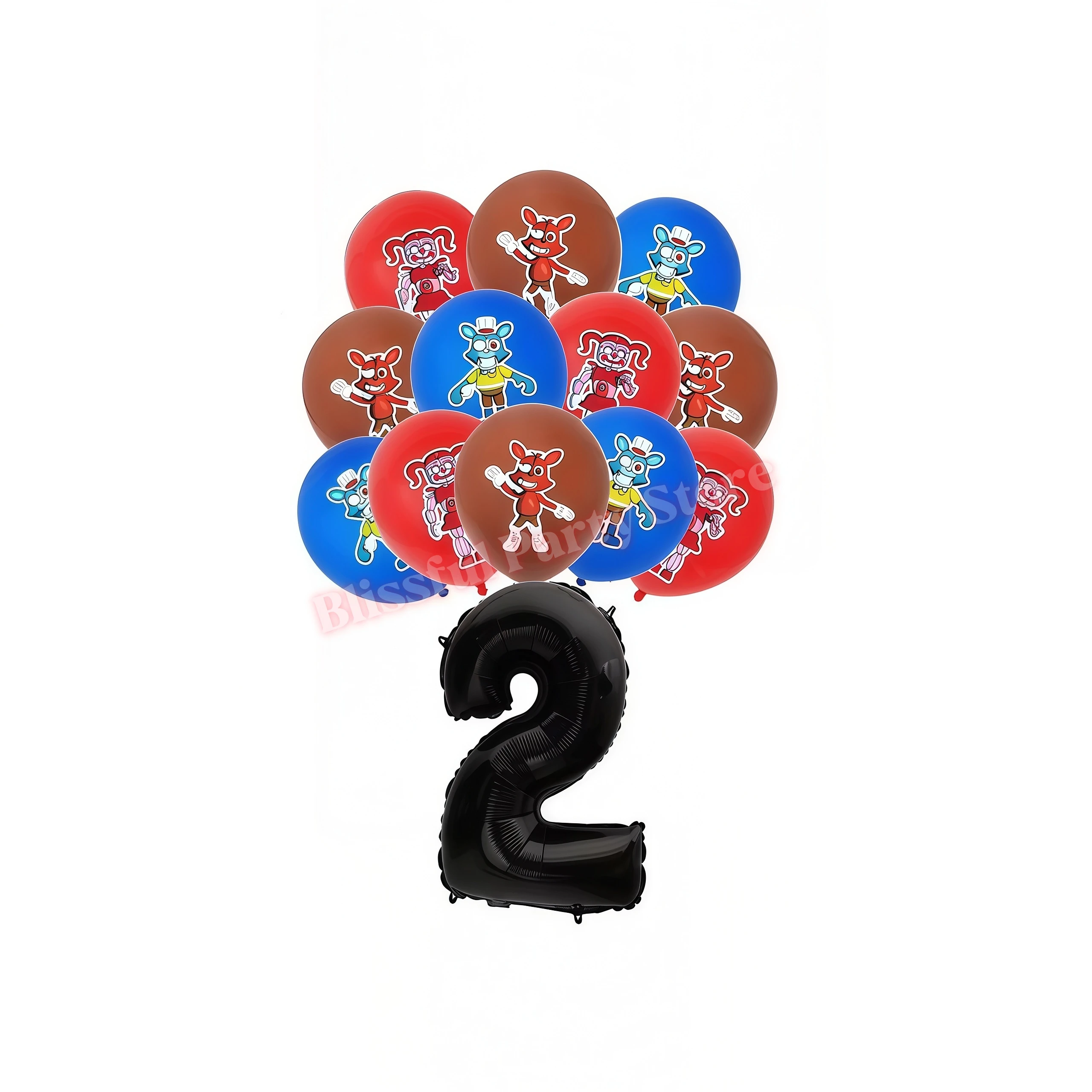 Five Nights at Freddy's Geburtstagsdekorationen: Pappteller, Becher, Kuchenaufsatz, FNAF-Ballons für Jungen, Geschenke, Babyparty-Zubehör – Detail 28