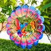 Hummingbird Wind Spinner 3D Metal Kinetic Wind Chime Hanging Unique Garden Decor Bird Wind Catcher for Outdoor Yard Art Ornament 6