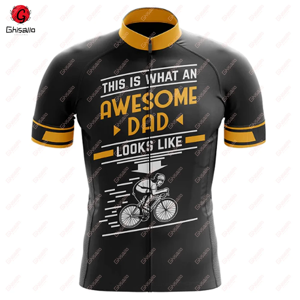 DAD-Cycling Jersey for Men, Short Sleeve, Reflective, MTB Maillot, Downhill, Pro Team, Mountain Bicycle Clothing, Summer, New