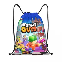 Stumble Guys Backpack Drawstring Football Bags Gym Bag Water Resistant Cartoon Game String Sackpack for Yoga 1
