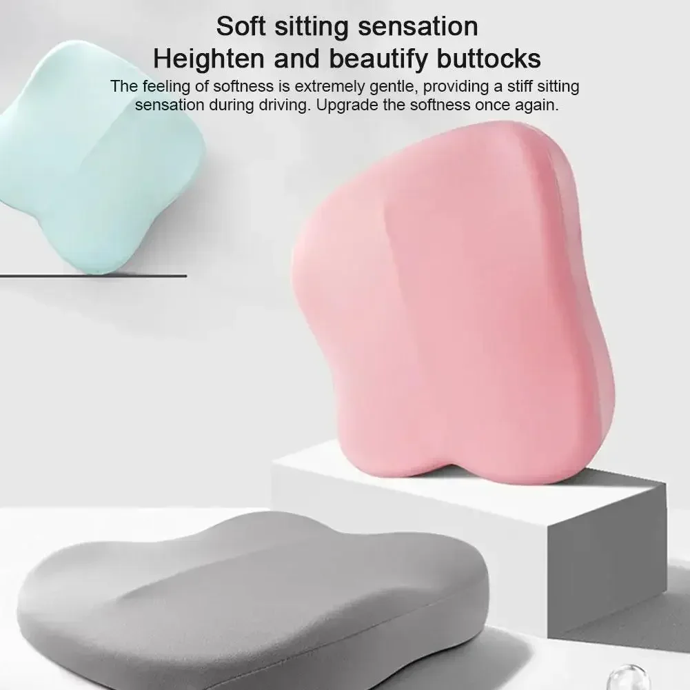 2 In 1 Car Seat Cushion Driver Seat Memory Foam Cushion Cushion Pillow Cushion Protection Waist Breathable Increase Hip Relief