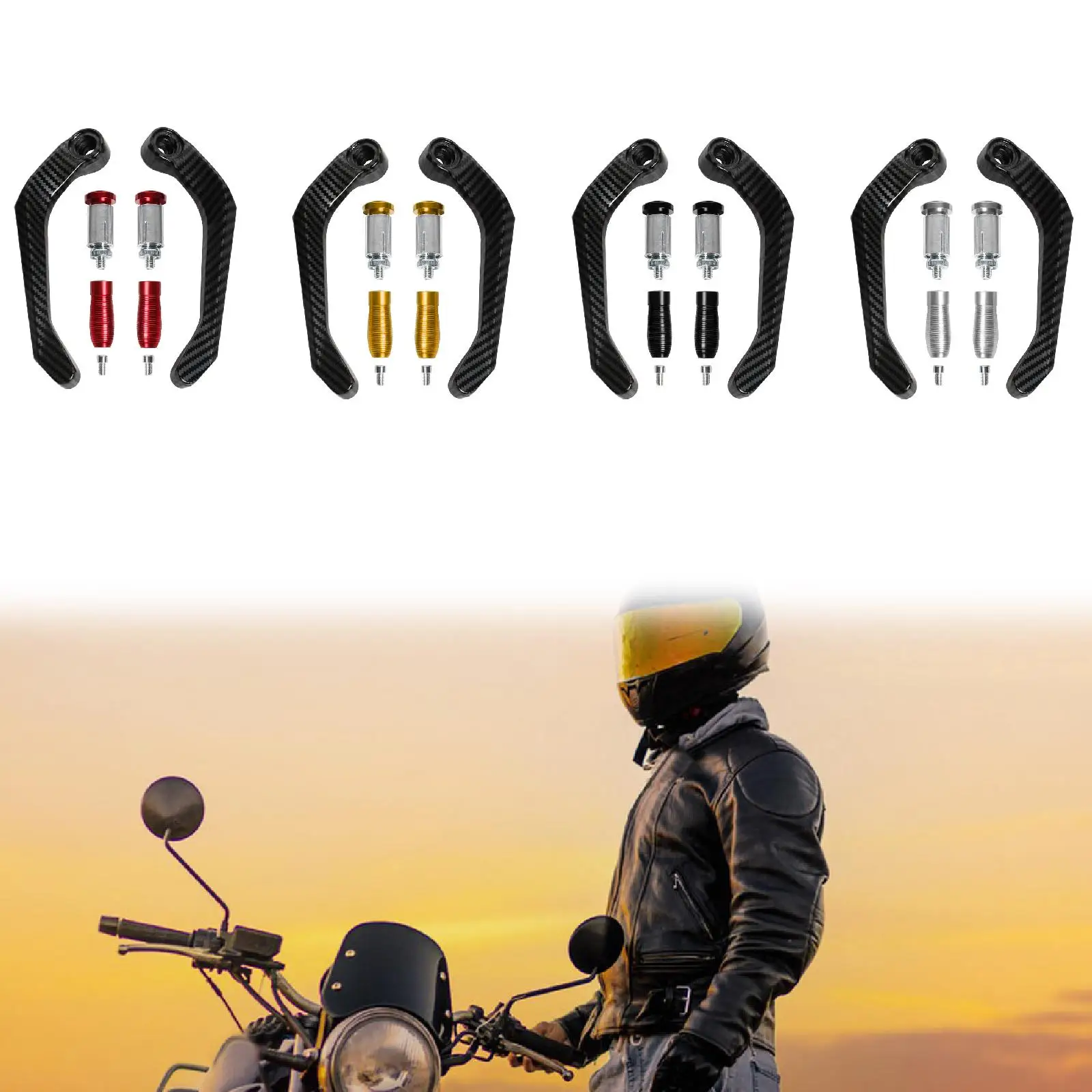 범용 오토바이 브레이크 클러치 레버 핸드 가드 핸들 가드 그립, 알루미늄 합금, 범용 낙하 방지, 2 개