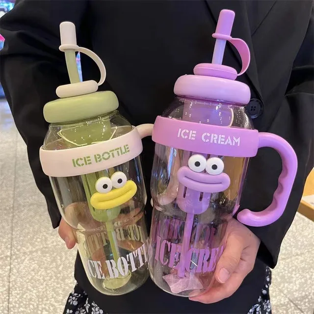 1200ML Sports Water Bottle with A Cute Large-mouthed Design, An Aesthetic Large-capacity Portable Summer Outdoor Straw Cup 4