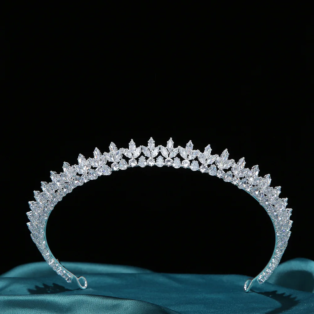 Princess Wedding Tiaras Crowns Bridal Headbands CZ Zirconia Bride Crown Headdress Birthday Party Prom Hair Jewelry Headpiece Jewelry Accessories Hair Accessory Hair Headdress Bridal Headwear Hair Band Crown