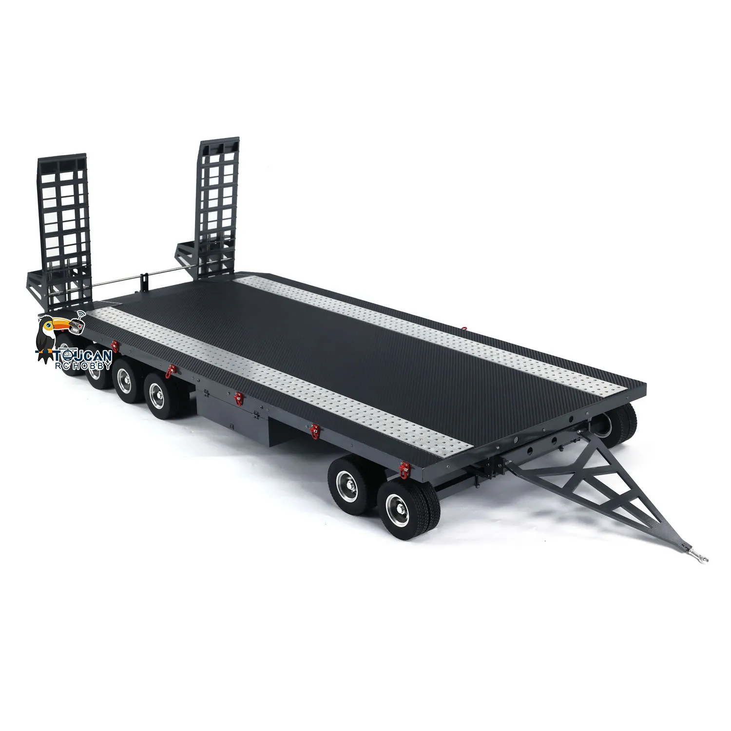 Spare Parts Metal 6 Axles Full Trailer for Toys 1/10 1/8 1/7 RC Car 1/14 1/12 Hydraulic Tractor Trucks Vehicle TH24277 2