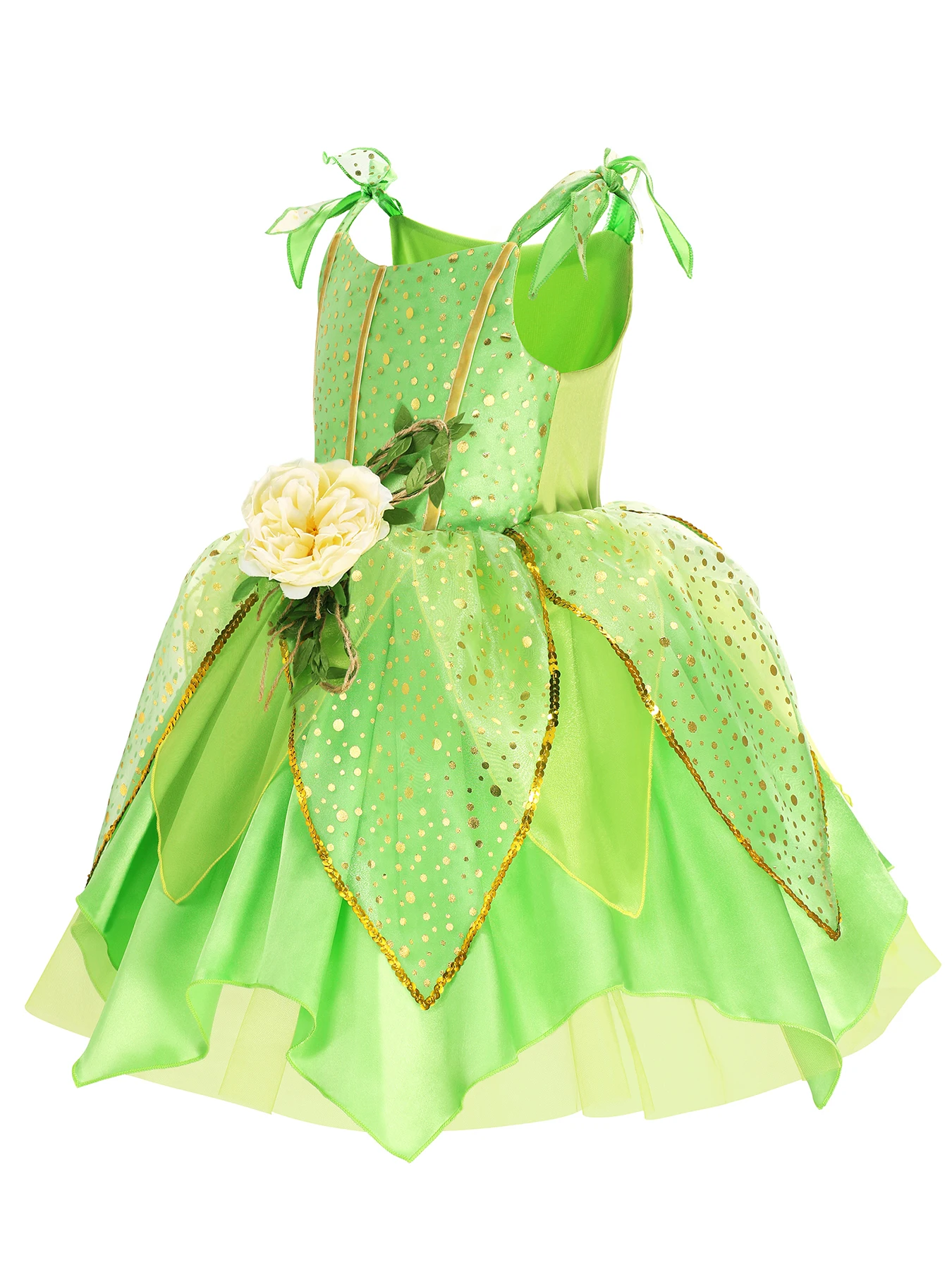 thumbnail image 4 of Disfraz de Disney Tinker Bell para niñas, disfraz de Hada Verde, vestido de princesa de fantasía, fiesta de cumpleaños, Halloween, Carnaval, ropa, 4 of 5