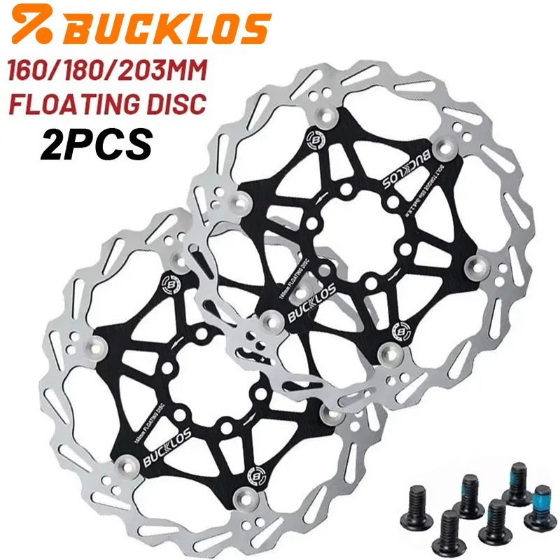 BUCKLOS MTB Disc Brakes Rotors 160mm 180mm 203mm Bike Floating Rotor Ultralight Bicycle Rotor with 6 Bolts Hydraulic Brakes