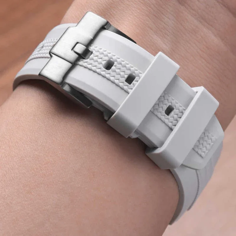 Curved Silicone Quick Release Sport Waterproof Watch Band Strap - 20mm