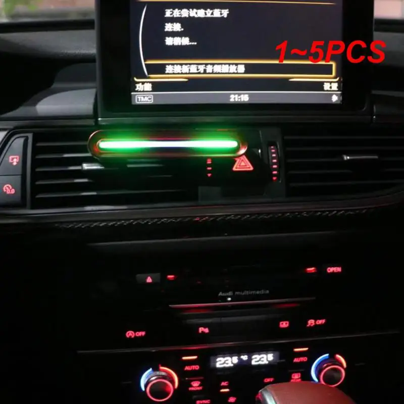 

1 ~ 5 шт. автомобильный музыкальный ритм окружающей среды, цвет RGB, зажим для вентиляционного отверстия, аромат автомобиля, декор интерьера автомобиля, лампа, зажим для вентиляционного отверстия, ароматерапия автомобиля
