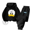 Spring and Fall Fashion Cartoon Donald Duck Pure Cotton Boys and Girls Teenagers Unique Super Good-looking Sweatshirt Tracksuit 2