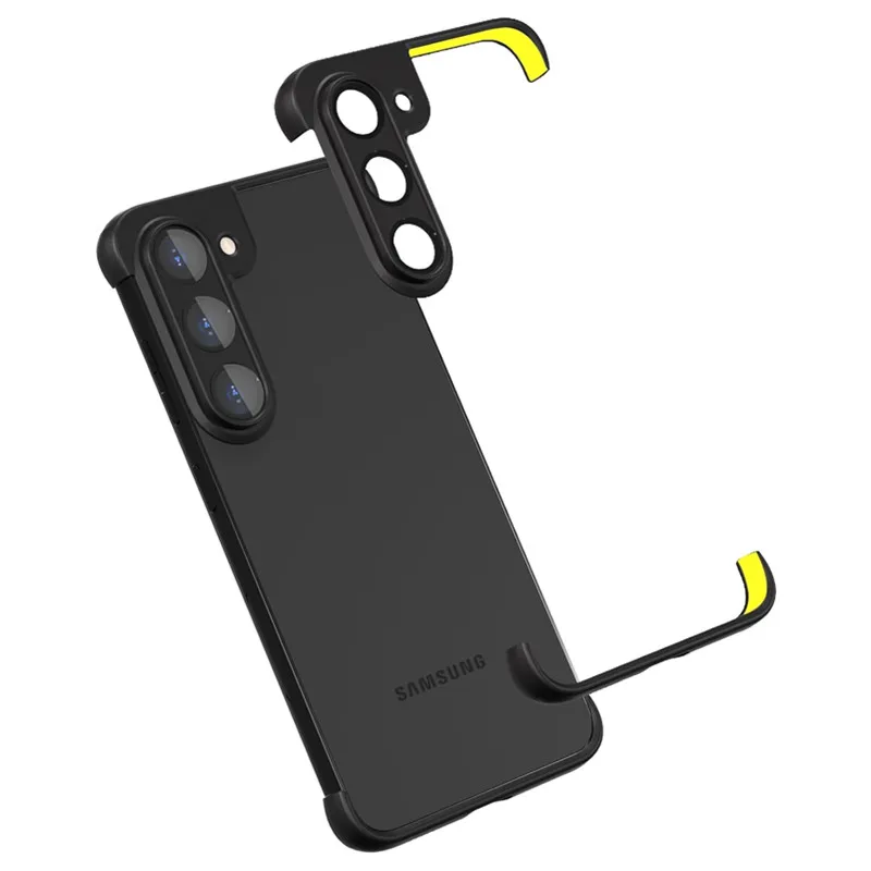 Frameless Silicone Bumper Shockproof Phone Case with Built-in Camera Lens Protector