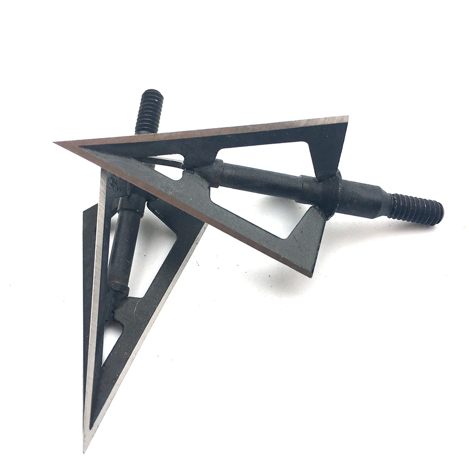 Broadheads Hunting 3 Blades Arrowheads Black Tip Steel For Bow And Crossbow Arrow Head Stainless Steel archery arrowhead 3/6/12/24/60pcs