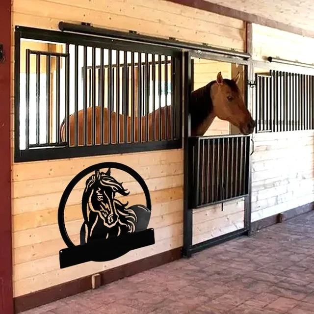 Cartello In Latta Per Bagno Con Cavallo 20x30 Cm – Decorazione Murale Divertente, Impermeabile, Con Adesivi