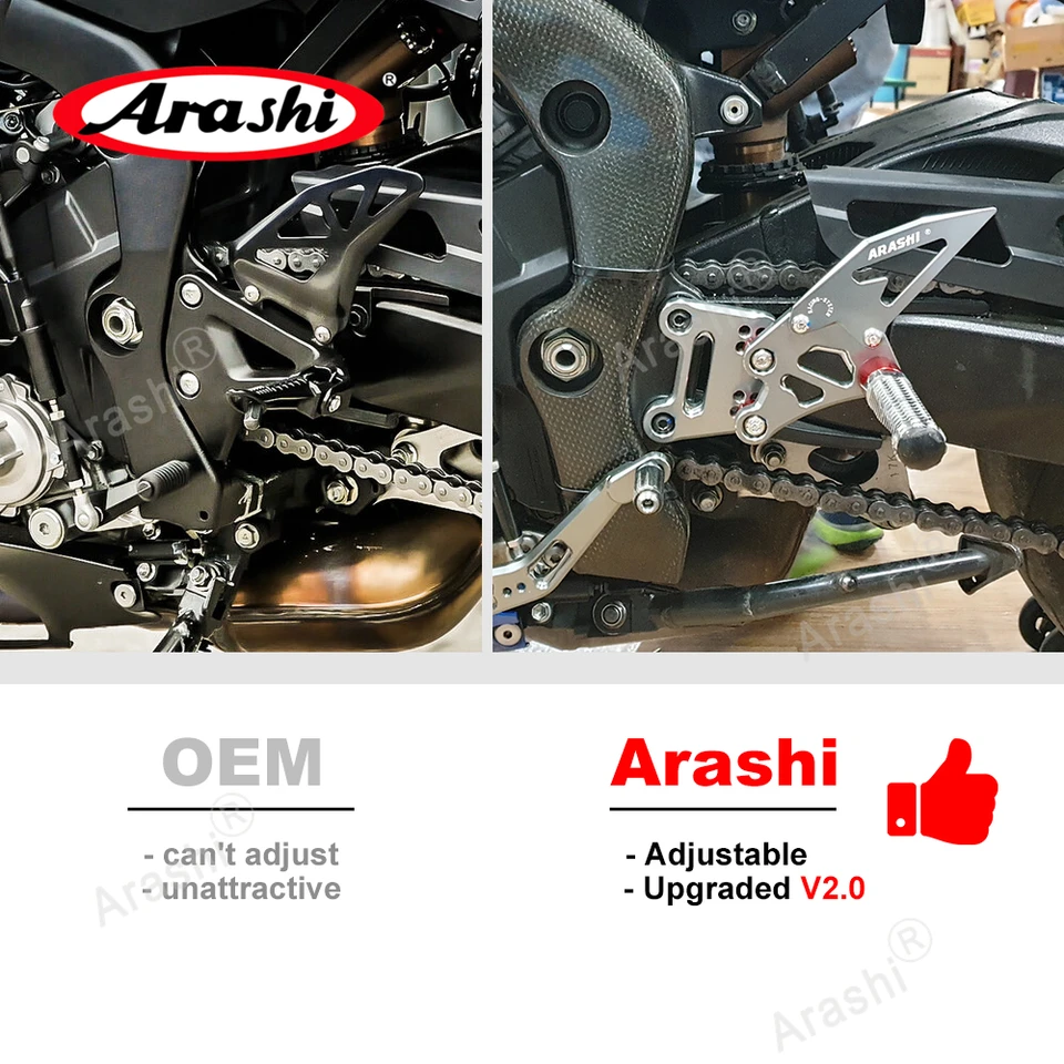 Arashi Z1000 2014-2017 CNC Adjustable Footrest For KAWASAKI Z 1000