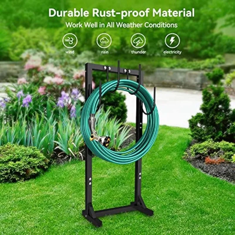 Garden Hose Holder Water Hose Holder with 4 Spikes, Freestanding Hose  Hanger Outdoor Hold Stand (Black) - AliExpress