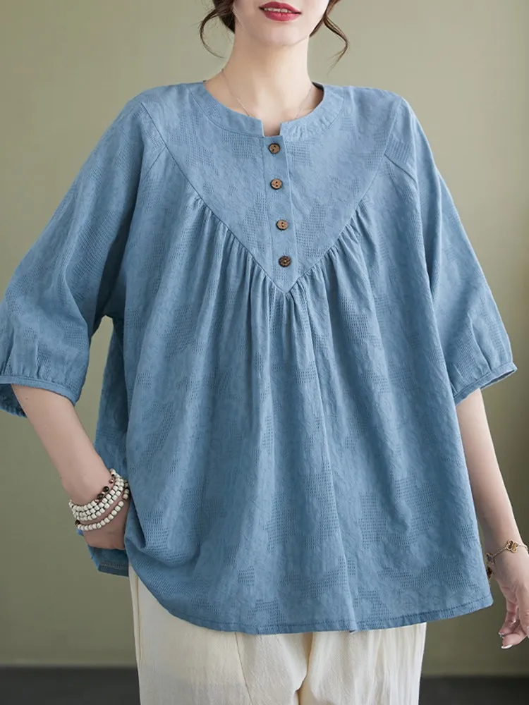 

Женская футболка с полурукавами, Повседневная Свободная Однотонная футболка из 100% хлопка в винтажном стиле, модель B2792 на лето, 2023