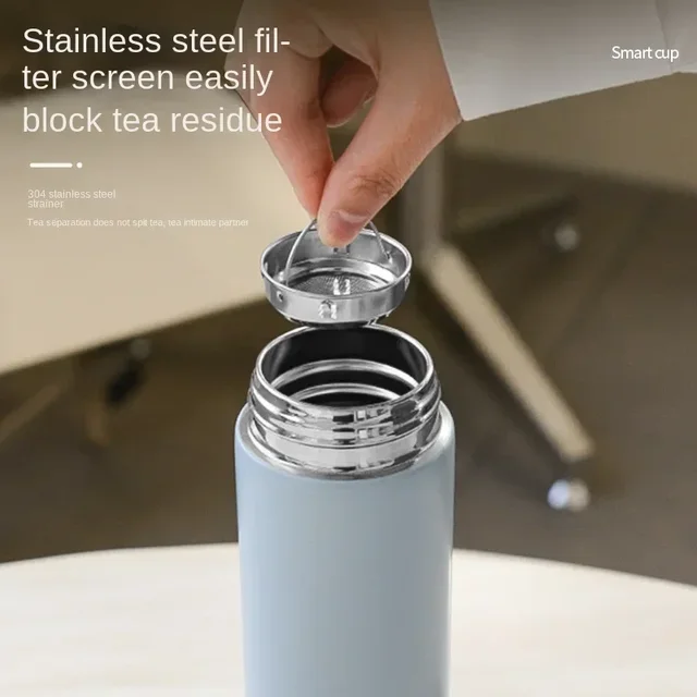 2025 Smart Display 304 Stainless Steel Thermos Cup Vacuum Water Cup for Men and Women Students High Value Office Cup 3