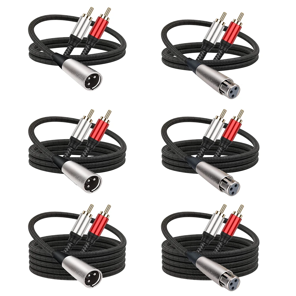 Premium XLR to Dual RCA Audio Cable for Enhanced Signal Transmission