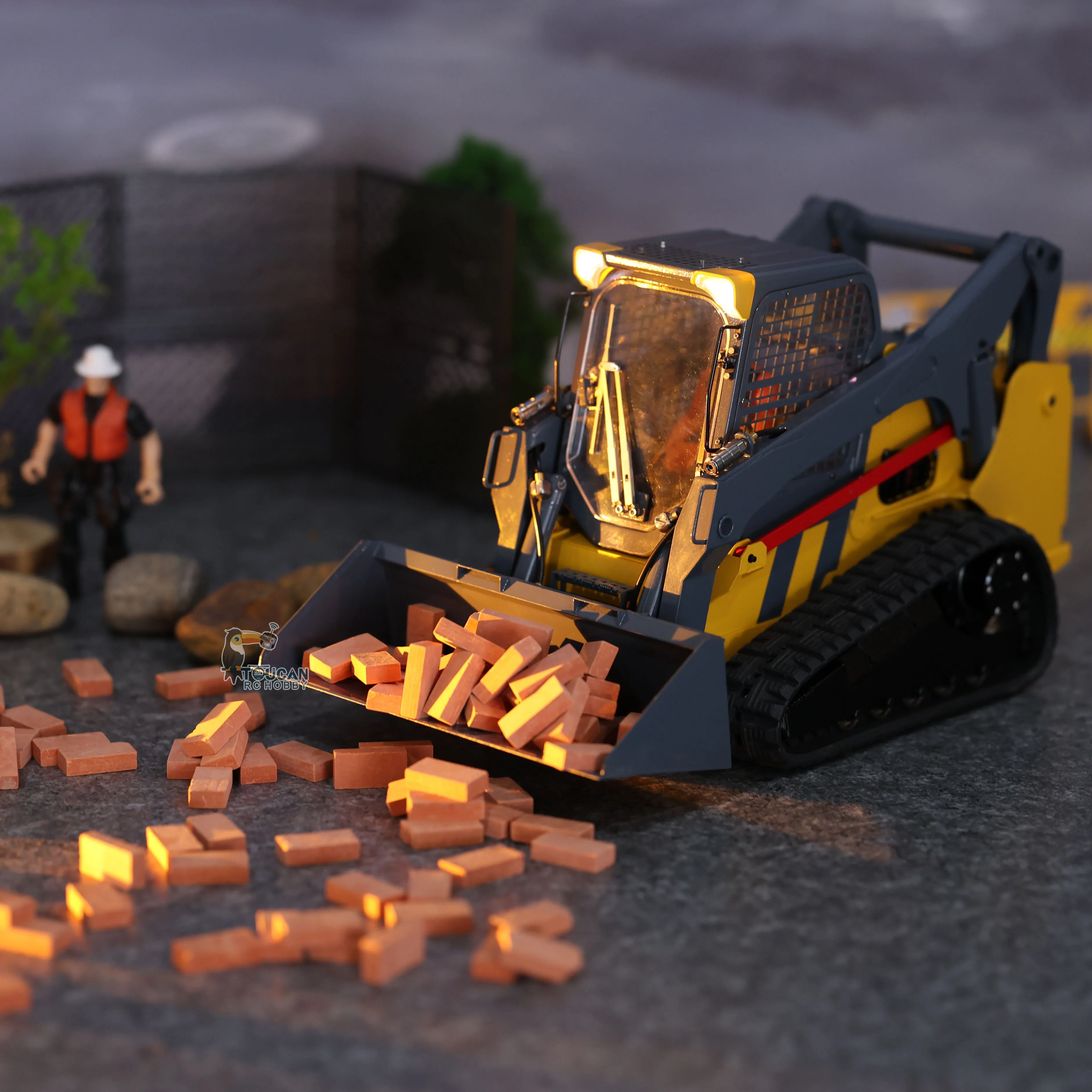 1/14 RC Hydraulic Skid-Steer Loader SM770 RTR Radio Control Construction Vehicle RC Car Painted Model Light Sound Mini RC Toys 2