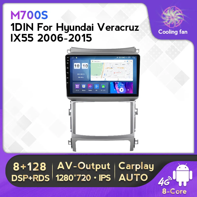 Автомобильный DVD-плеер 1DIN Android 11 GPS для Hyundai Veracruz IX55 2006-2015 радио мультимедиа плеер 8