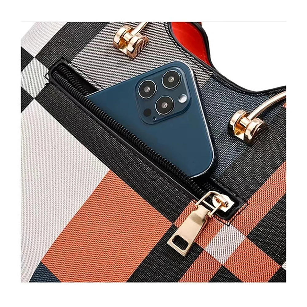 Women Faux Leather Shoulder Bag Fashion Handbag Adjustable Strap Top Handle Large Capacity Insider Bags Tote