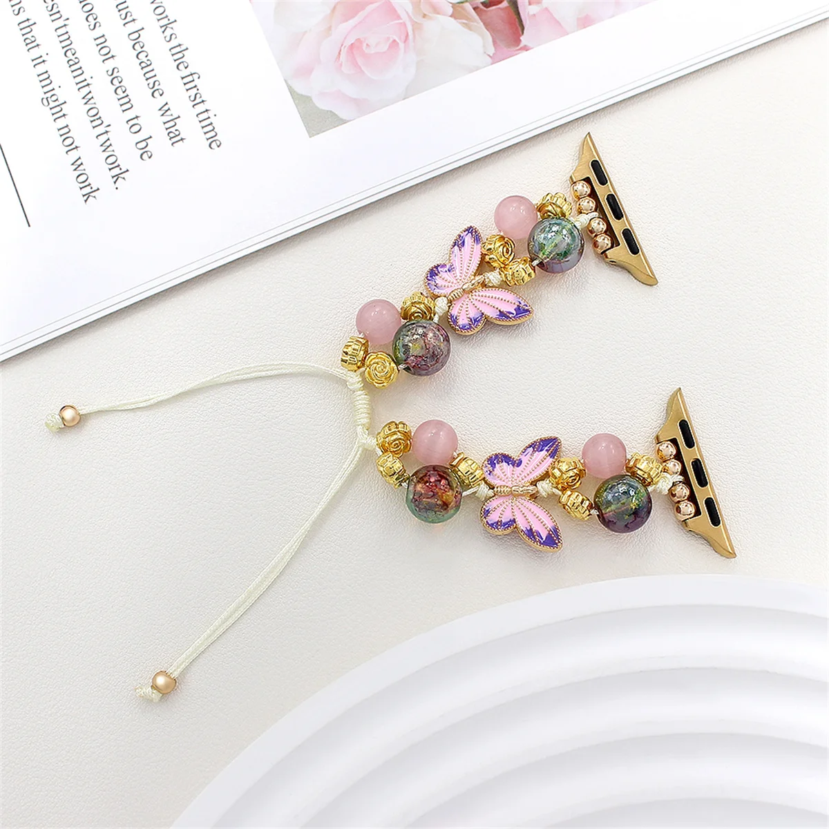 Bracelet de montre à bijoux pour iWatch Ultra 2 Series 10/9/8/7/6/5 Bracelet de montre tendance 42/44/45/46/49 mm 38/40/41 mm_voghion.com