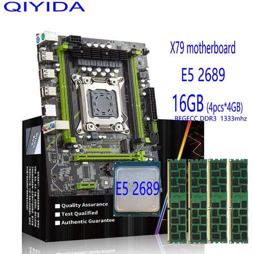 Buy Qiyida X79 motherboard combo kit set E5 2689 CPU 4X4GB =16GB DDR3 memory Server NVME M.2 SATA3.0