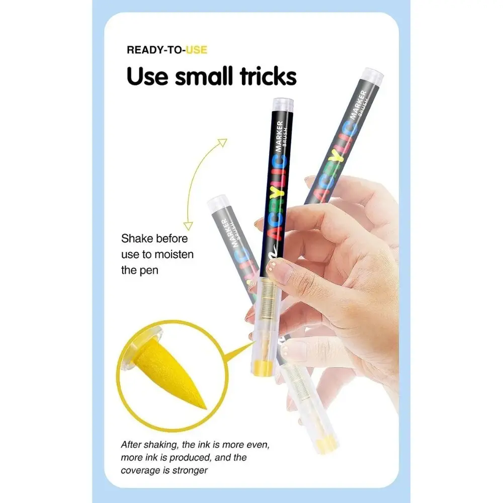 20/40PCS Weiche Marker Stifte Ersatz Kerne Langlebige Nylon Pigment Marker Dual Tipps Allgemeine Malerei Werkzeug für GuangNa – Detail 11