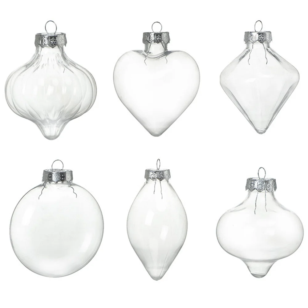 4.7 Snowed Glass Ball Ornament Clear White