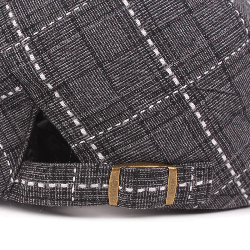 Men's Plaid Retro Beret Hat For Middle-Aged People Travel