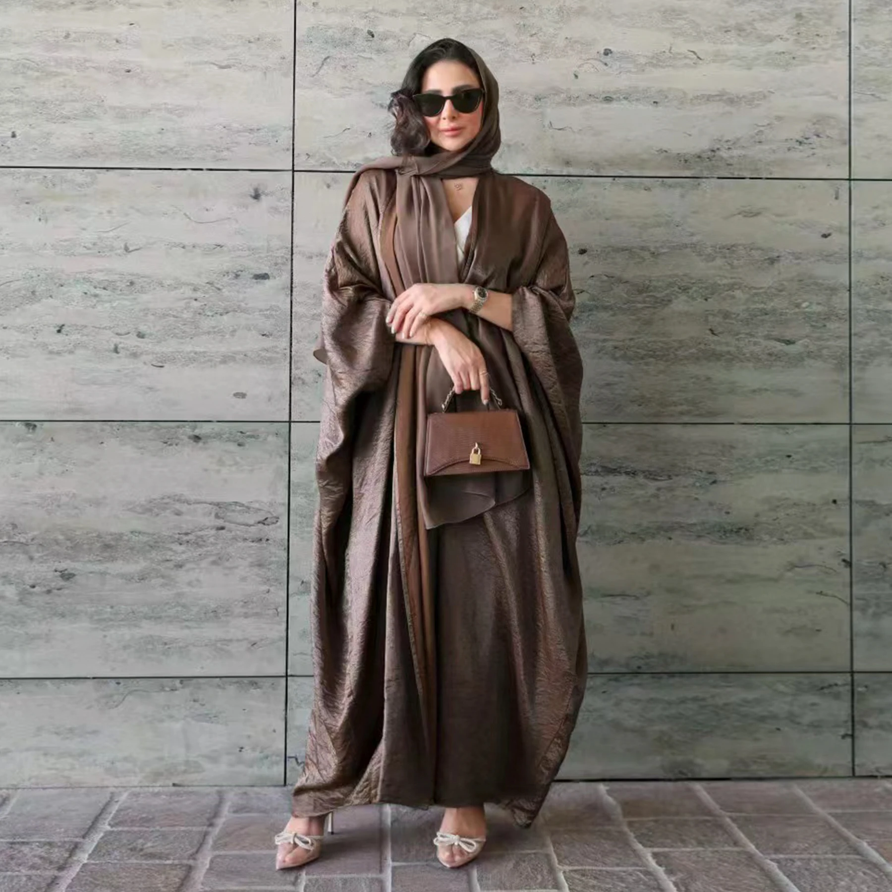 

Dubai Turkish Party Casual Cardigan Muslim Women Open Abaya Maxi Dress Ramadan Eid Islamic Jalabiya Arabic Robe Kimono Kaftan