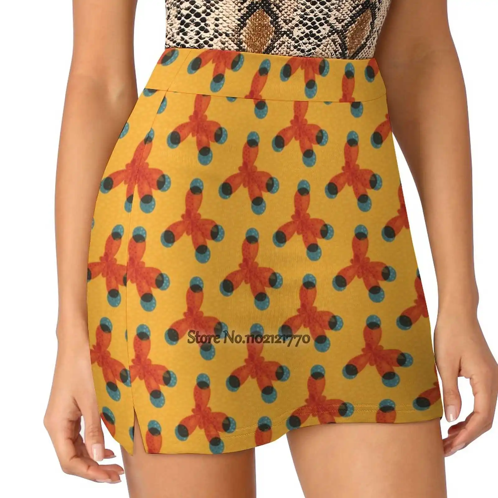 

Just An Orange Methane Molecule Organic Chemistry Trending Fashion Skirt Summer Printed Women Sport Skirts Double-Layer