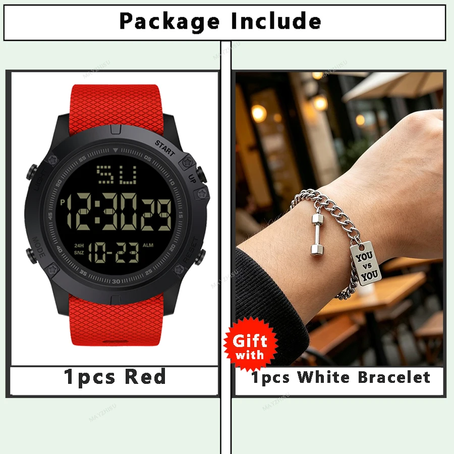 Sport Men's Watch Multifunction Alarm-clock Waterproof Luminous LED Digital Watches Electronic Wristwatch for Man Kids Student