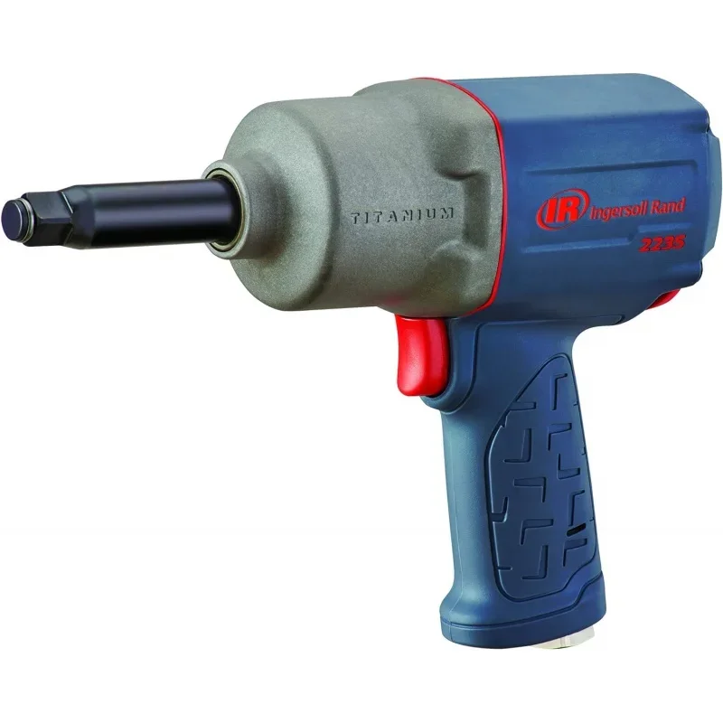 

Ingersoll Rand 2235TiMAX-2 1/2-Inch Drive Extended Anvil Air Impact Wrench, 900 ft-lbs Max Reverse Torque, Gray