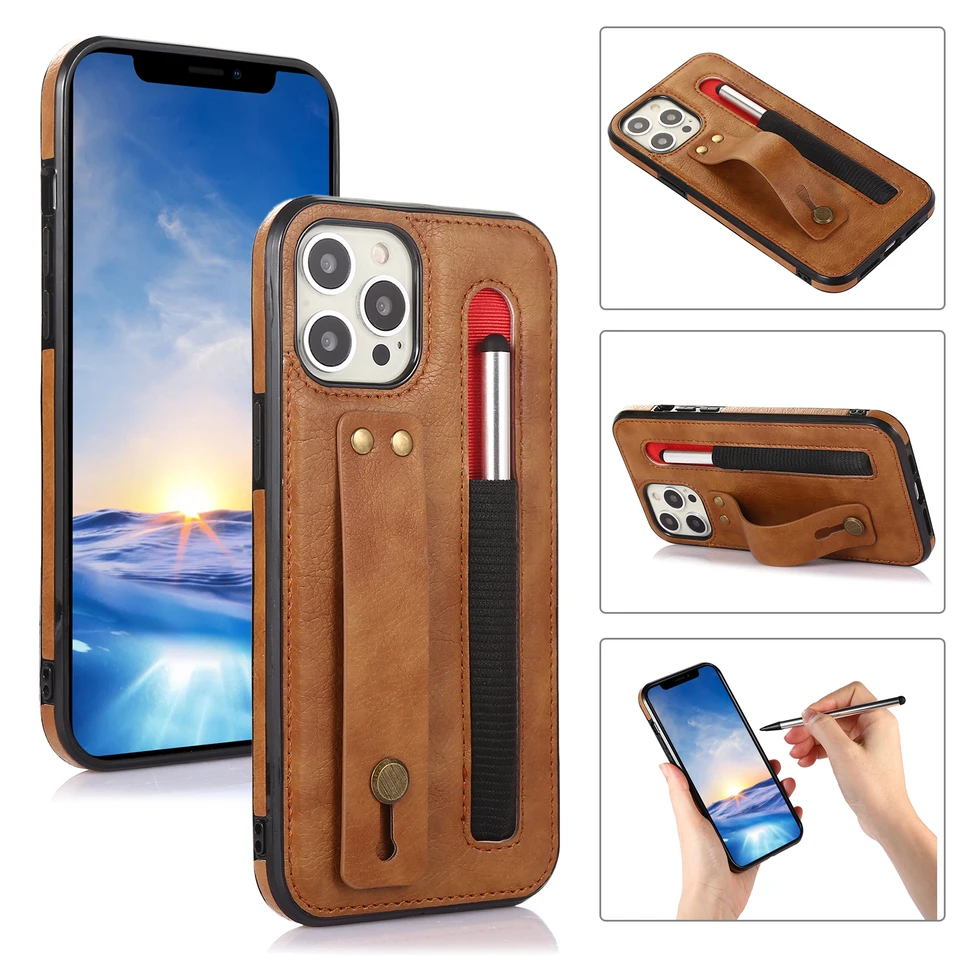 Funda De Cuero PU Clásica De Rayas De Lujo Para iPhone 14 13 12 11