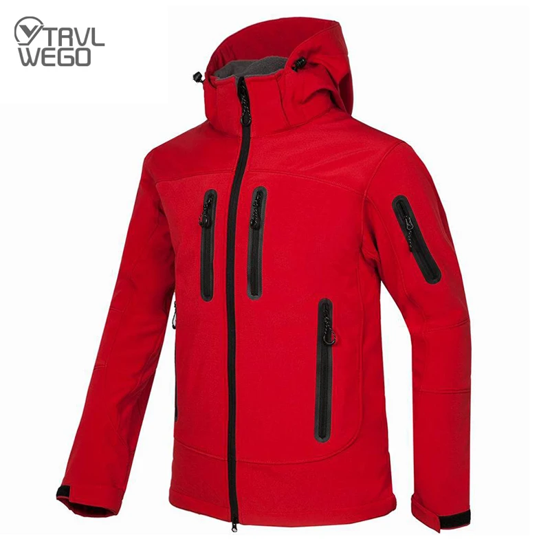 TRVLWEGO-Jaqueta masculina Softshell Forrado, Impermeável, Windproof, Casacos leves, Zíper completo, Caminhadas, Trabalho, Casaco de viagem, Camping