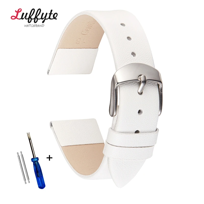 Premium Genuine Leather Ultra-Thin Watch Strap - Soft Cowhide Band in Multiple Sizes