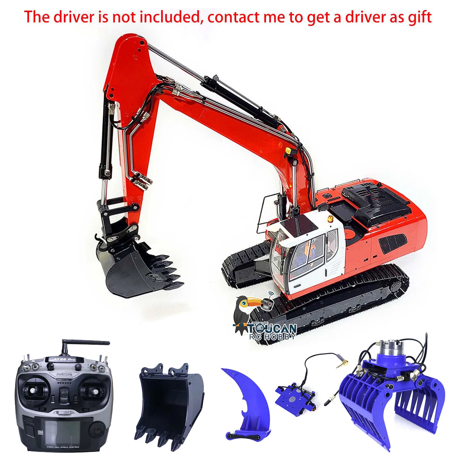 

MTM 946 RC Hydraulic Tracked Excavators 2-section Arms Metal 1/14 Model Engineering Vehicle Remote Control Digger Toy TH22733