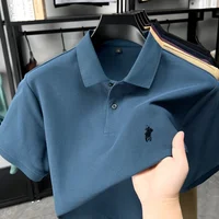 Designer marque 100% coton manches courtes polo chemise de luxe mode pony broderie hommes affaires loisirs été nouveau Respirabilité golf T-shirt 3