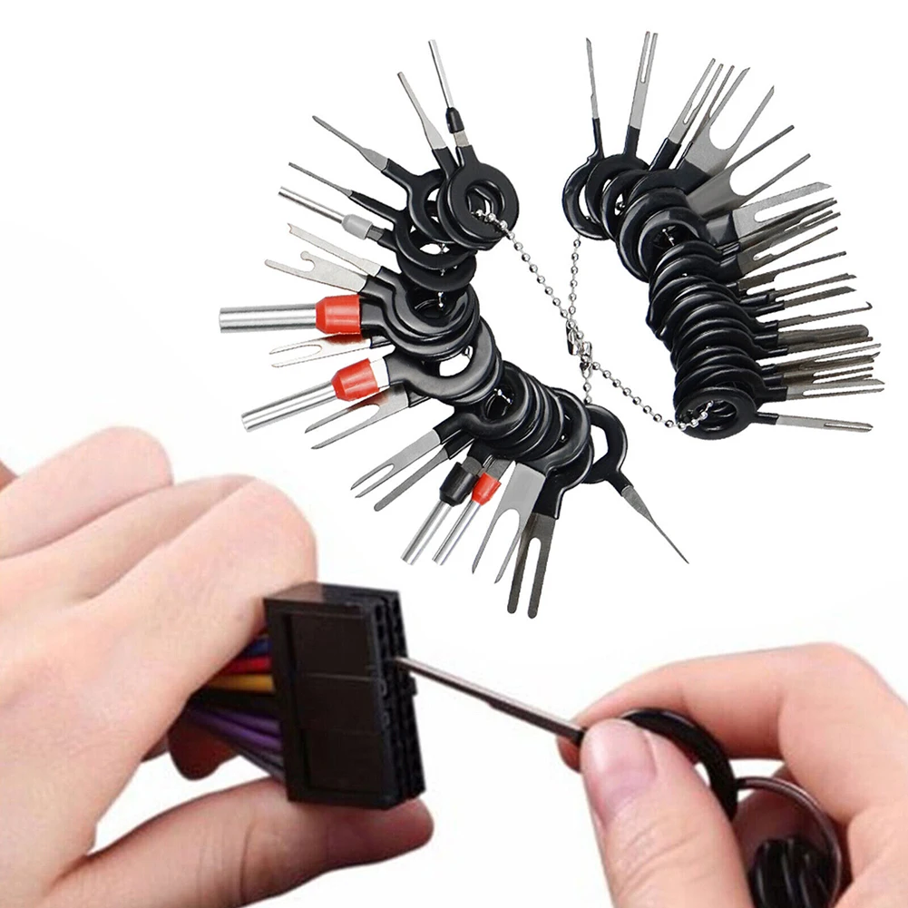 Car Terminal Removal Repair Tools 100Pcs Electrical Wiring Crimp Connector Pin Extractor Kit Keys Automotive Plug Pullers car terminal extractor terminal removal kit car repair tool terminal removal tool car terminal puller electrical connector pin removal kit