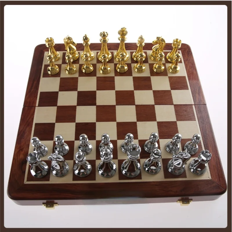 

King And Queen Chess Professional Pieces Wood Metal Large Art Chess Educational Toys Set Luxury Big Gry Planszowe Entertainment
