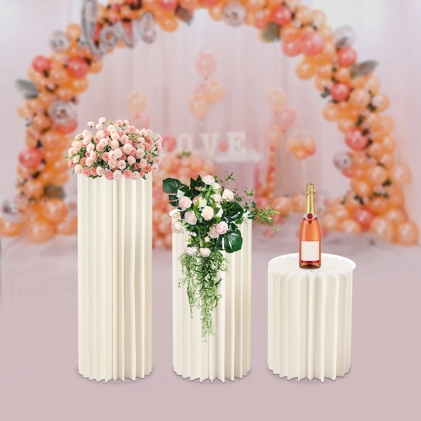 3/5pcs Wedding Centerpieces Cardboard Set Flowers Display Stand Cylinder Paper Columns for Wedding Party Decoration