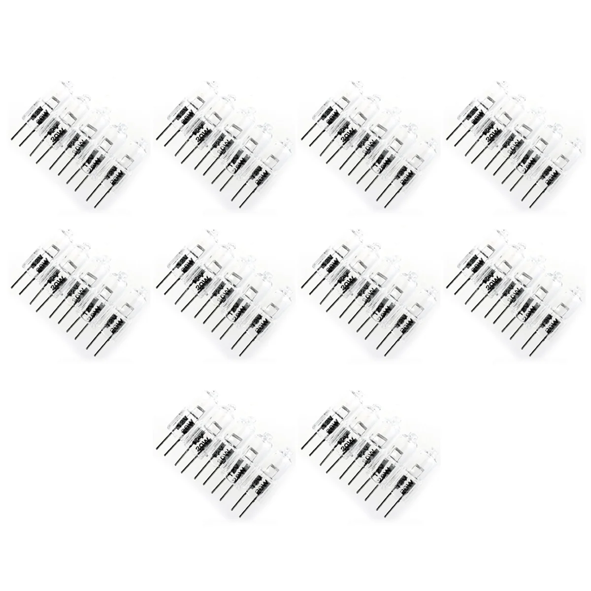 

50 x G4 20W 12V Clear Halogen Capsule Lamp Light Bulbs