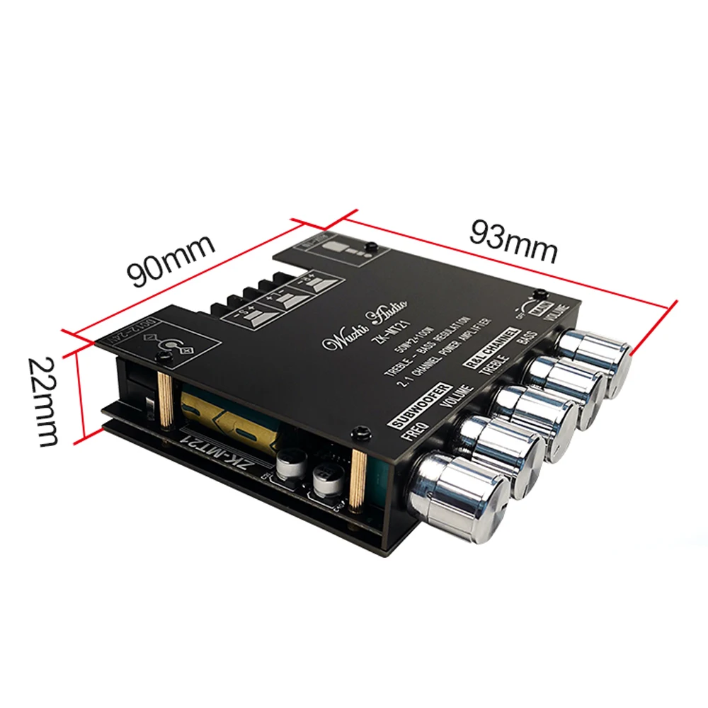 100W Amplifier Board Bluetooth 5.0 Audio Amplifiers 2.1 Channel HIFI Bass Digital AMP ZK-MT21 50W+50W+100W