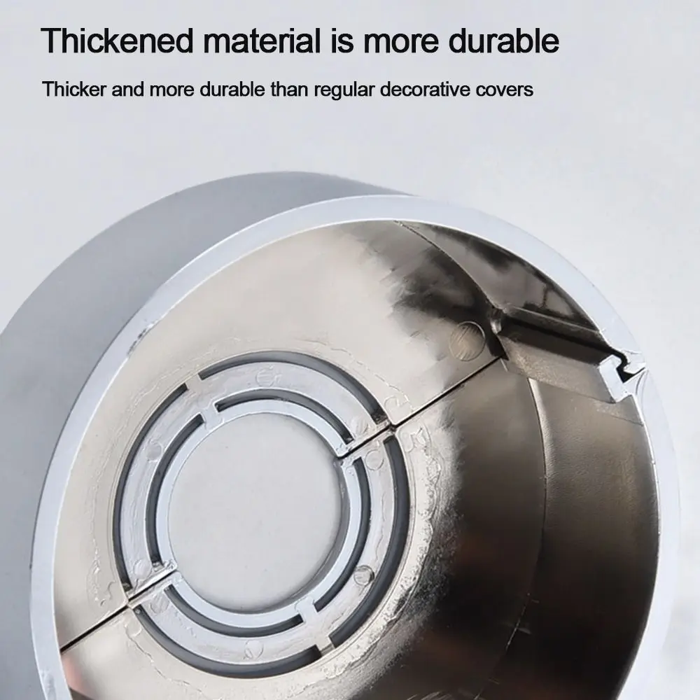 PATIKIL Rohrabdeckung 64mm - 3 Stück ABS Rosetten Für Wasserhahn & Rohre Schwarz