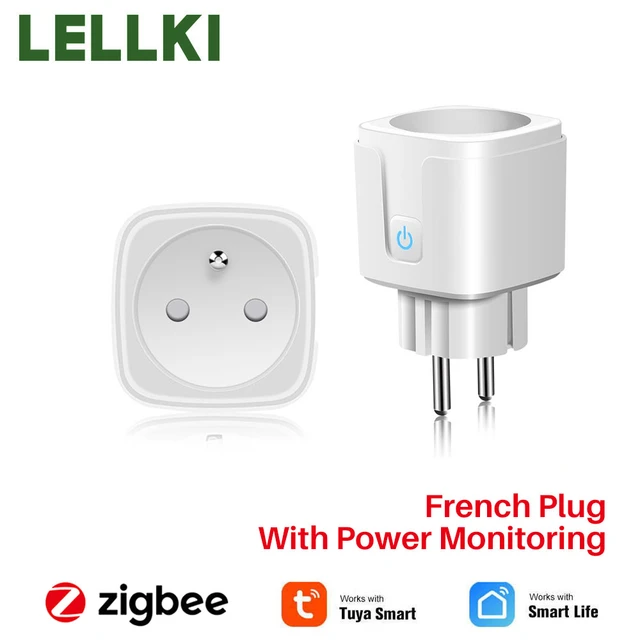 Prise intelligente sans fil Tuya WiFi/Zigbee,ue,220V,20a,moniteur