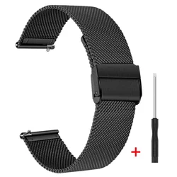 Stainless Steel Metal Bracelet for Smart Watches - Elegant & Durable Strap (Black 2)