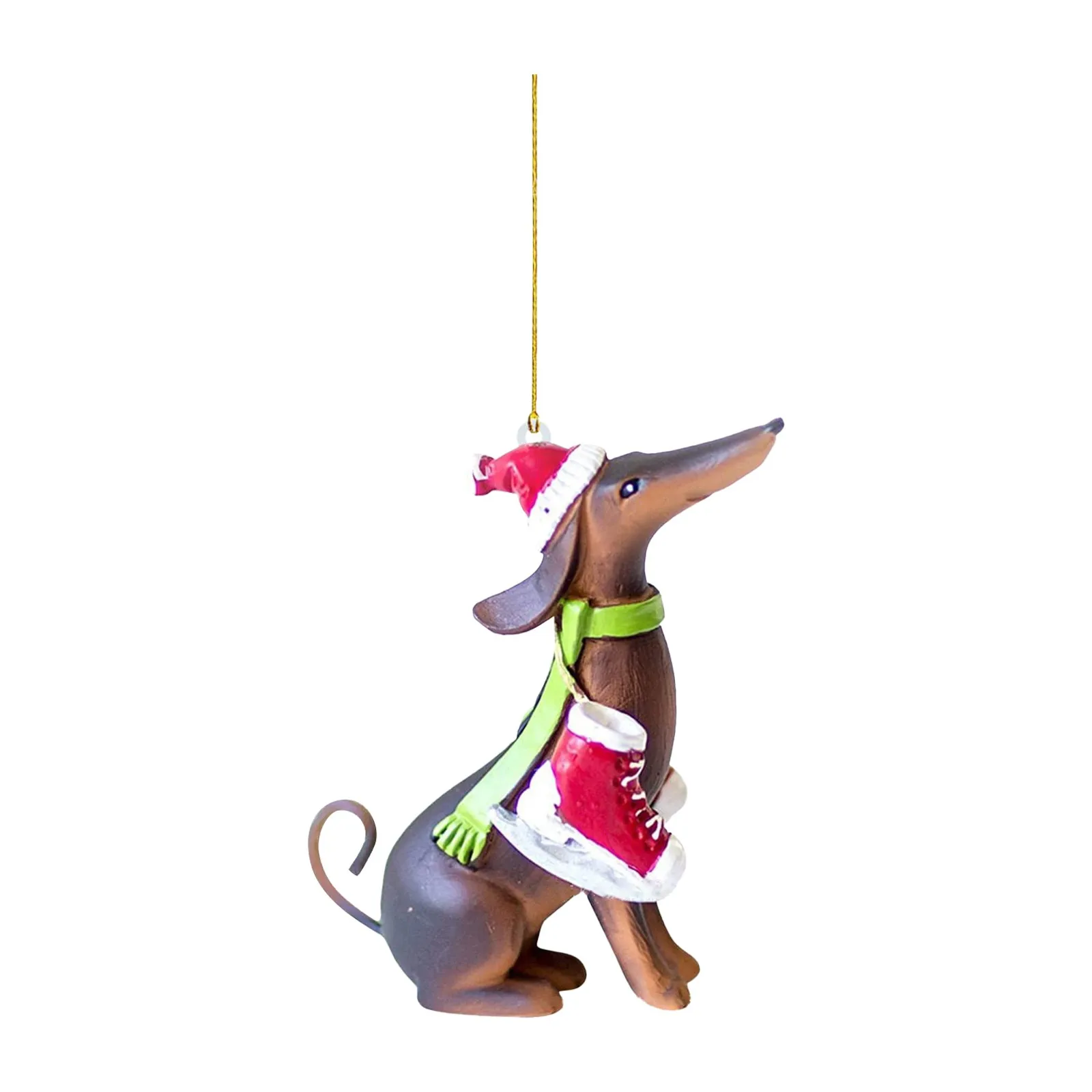 

Dachshunds Dog Christmas Tree Ornament Hanging Pendants Acrylic Craft For Car Rearview Mirror Keychain Decor Home Decorations